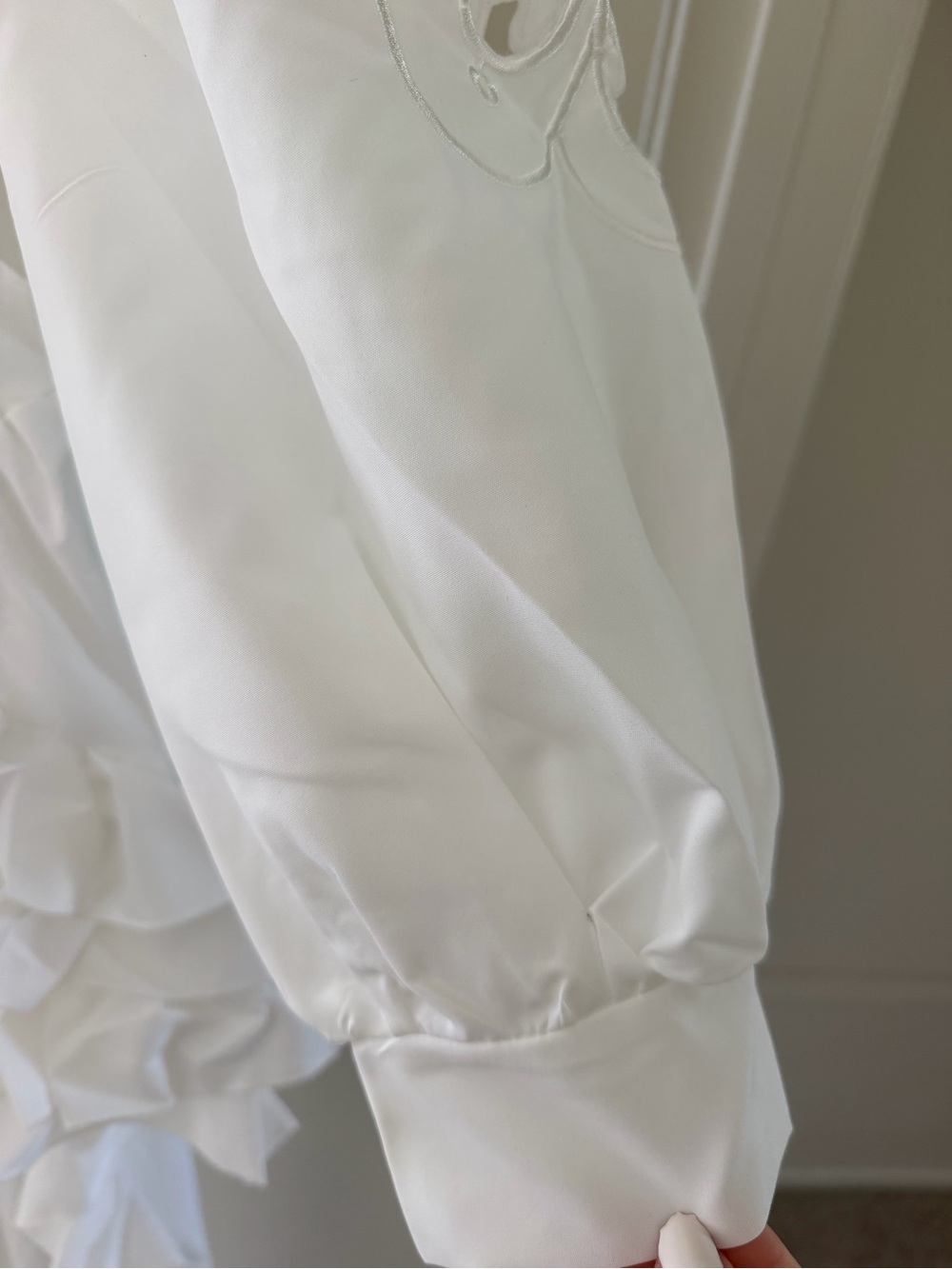 White Cutout Ruffle High-Low Dress - Picture 8 of 8
